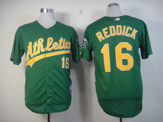 Men Oakland Athletics 16 Reddick Green MLB Jerseys1